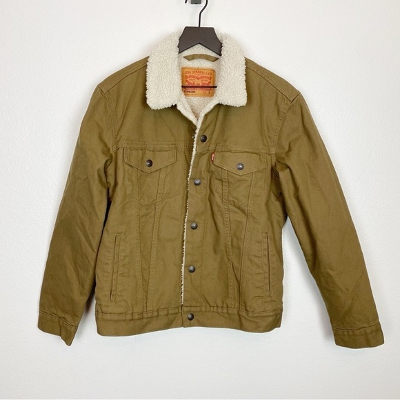New! Levi’s Canvas Type III Sherpa Trucker Jacket - Picture 3 of 7